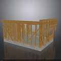 Building Construction Wooden Frame Structure With Concrete Foundation And Floor