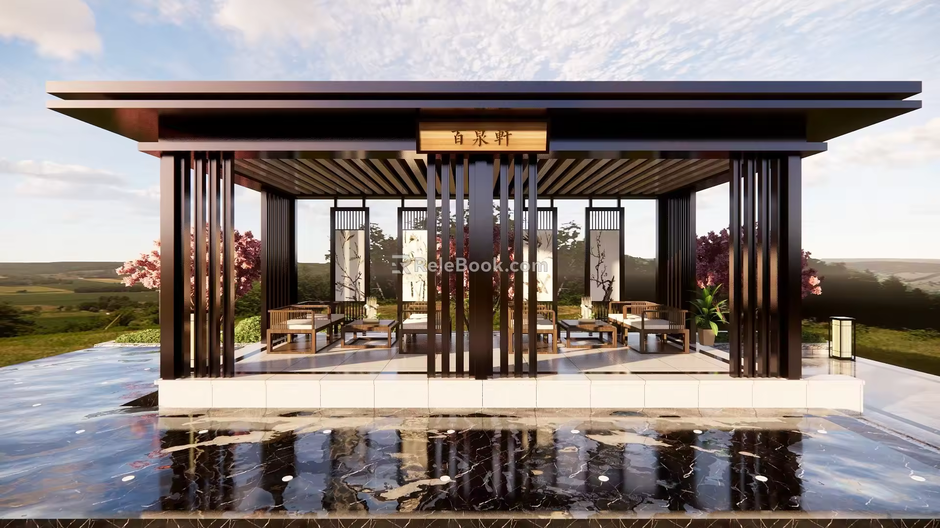 New Chinese style gallery 3d model