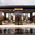 New Chinese style gallery 3d model