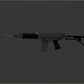 Modern Black Rifle with Detachable Magazine Barrel and Tactical Stock in Studio Lighting Setup