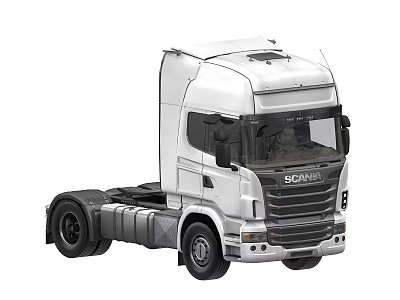 Scania Heavy Duty Truck White Cab Modern Commercial Vehicle Exterior Design 3d model