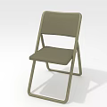 Olive Green Folding Leisure Chair With Metal Frame And Padded Seat Backrest