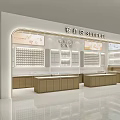 Modern Jewelry Store Interior Design With Display Counters And Lighting 3d model