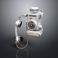 Vintage Rotary Dial Telephone With Metal Body Handset And Coiled Cord