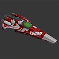 Red And White TEIDG Spaceship Model With Streamlined Design And Racing Style
