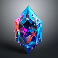 Vibrant Iridescent Polygonal Gemstone With Blue Purple Pink Hues And Sparkling Facets
