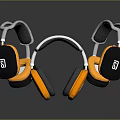 Stylish Over Ear Headphones with Orange Black White Design Comfortable Ear Cushions Modern Look