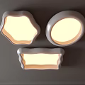Simple atmosphere high-end living room lamp bedroom lamp ceiling lamp square round geometric shape lamp combination 3d model