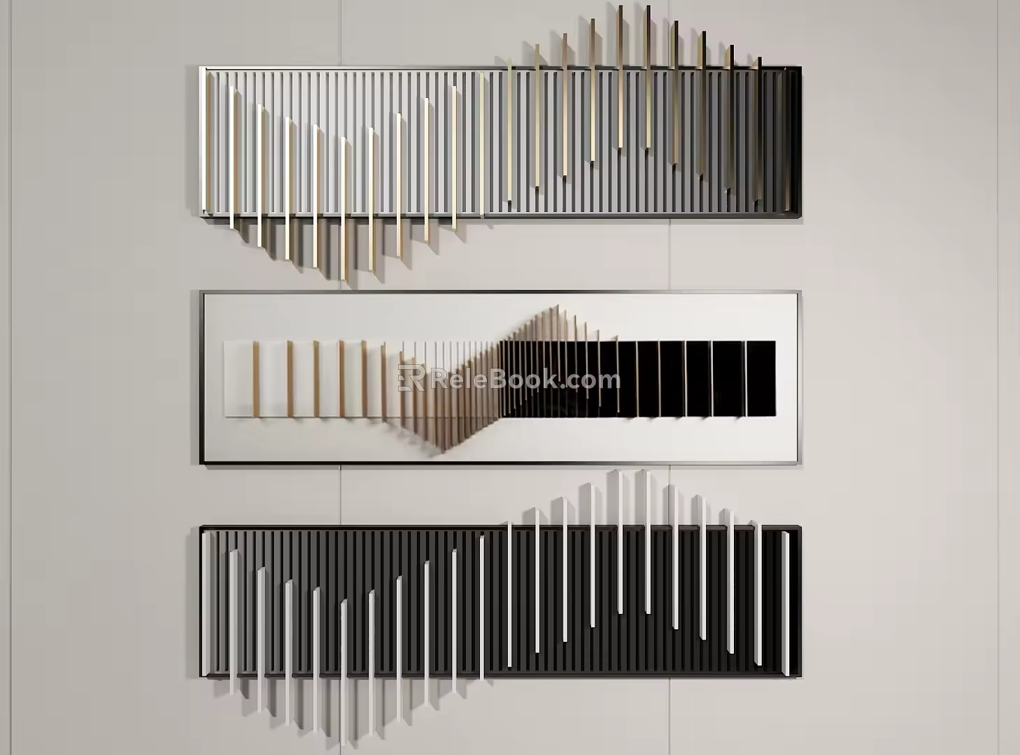 Modern decorative painting combination 3d model