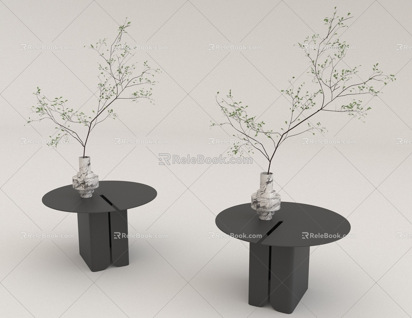 Bian several potted plants combination 3d model