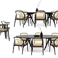 Quiet table and chair combination 3d model