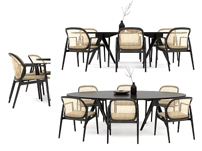 Quiet table and chair combination 3d model