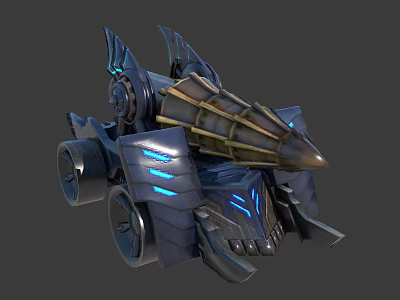 Futuristic Cybernetic Vehicle With Blue Glowing Accents And Metallic Armor 3d model