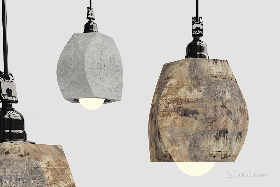 Unique Textured Pendant Lights With Modern Design For Home Interior Decor 3d model 