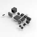 Essential Industrial Equipment Electronic Components Featuring Black Connectors Heat Sinks And Chips