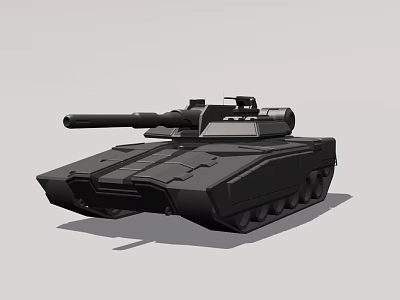 Modern Black Military Tank Design With Main Gun Tracks And Armor 3d model