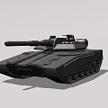 Modern Black Military Tank Design With Main Gun Tracks And Armor