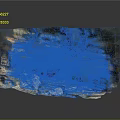 Layered Rocky Terrain Model with Colorful Stratified Textures and Eroded Surface Features