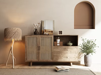 Solid Wood Entrance Cabinet Storage Cabinet 3d model Solid Wood Entrance Cabinet Storage Cabinet 3d model