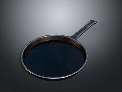 High Quality Stainless Steel Frying Pan With Ergonomic Handle For Kitchen Appliances 3d model