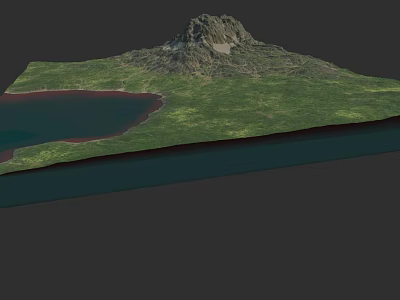 Mountain Lake Terrain Mountain World Machine Geography 3d model