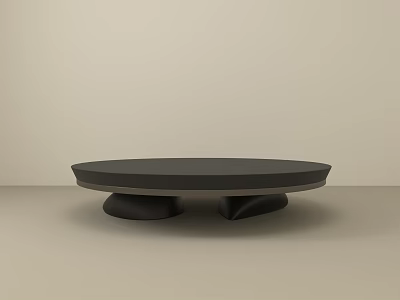 Modern Round Black Coffee Table With Unique Stylish Base For Living Room 3d model