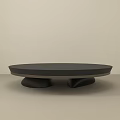 Modern Round Black Coffee Table With Unique Stylish Base For Living Room 3d model