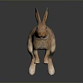 Realistic Brown Rabbit Sculpture With Lifelike Features And Detailed Fur