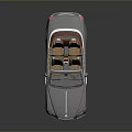 Luxury Silver Convertible Car With Open Top Brown Leather Interior And Shiny Wheels
