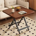 Wooden Dining Table With Black Metal Legs Vase Fruit Bowl Open Book And Geometric Rug