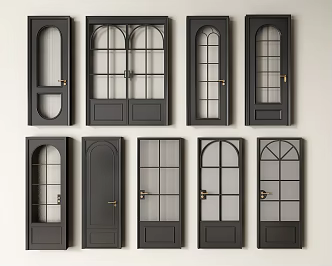 French Door Retro Door Double Door Single Door Glass Door Swing Door Kitchen Door Bedroom Door 3d model