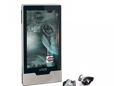 Unze Portable Digital Audio Player With Screen Display And Wireless Earbuds 3d model