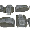 Modern sci-fi mech war spaceship cyberpunk mechanical storm future war machinery tank mech war weapon mechanical system 3d model