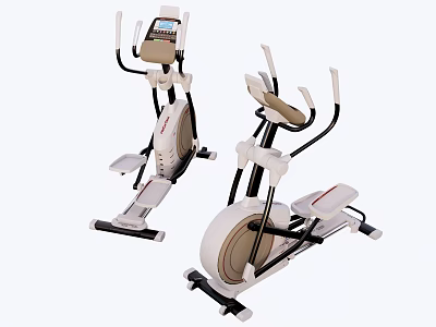 Modern Elliptical Fitness Equipment For Home Use With Adjustable Resistance And Digital Monitor 3d model