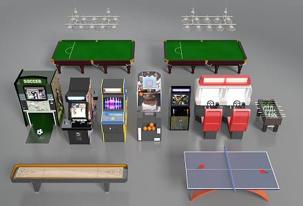 Modern game machine game machine billiard table ping pong table 3d model