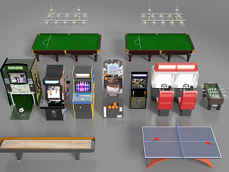 Modern game machine game machine billiard table ping pong table 3d model