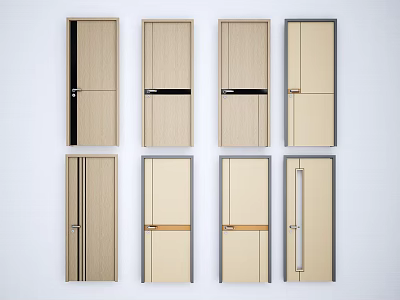 Modern Hinged Doors Collection With Various Designs And Material Options For Home Interior 3d model