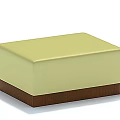 Light Green Upholstered Footstool With Wooden Base For Modern Home Decor