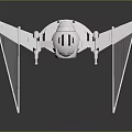 Futuristic Cosmic Starfighter Design With White Body And Triangular Black Wings 3d model