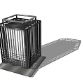 Sturdy Metal Frame Outdoor Light With Grid Design And Stable Base For Outdoor Illumination