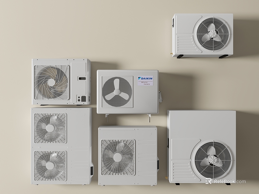 Daikin Air Conditioner Fans Outdoor Units With Various Models And Modern Designs 3d model 