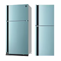 Modern Double Door Fridge Freezers With Sleek Light Blue Exterior Design