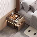 Style Bedside Cabinet Drawer Wood Finish 3d model