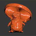 Red Mushroom Shaped Cartoon Character Toy With Big Eyes And Arms