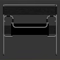 Modern Chair With Metal Frame And Black Seat Backrest Design