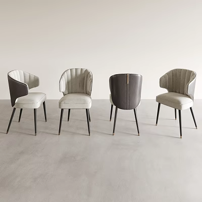 Modern Upholstered Dining Chairs With Metal Legs And Multiple Color Designs 3d model