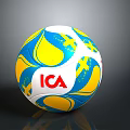 Colorful ICA Logo Household Ball With Blue Yellow White Patterns
