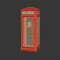 Red Telephone Booth Iconic British Architecture With Classic Design And Glass Panels
