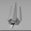 Futuristic Silver Spacecraft Model with Multiple Wings for Cosmic Exploration Missions