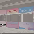 Romantic Valentine's Day Booth Design With Pink Blue Decor Stars And Tassels
